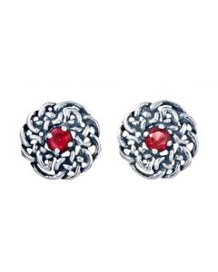 July Birthstone stud earrings crafted from Sterling Silver