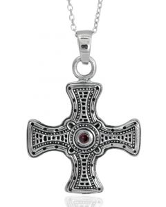 Sterling Silver St. Cuthbert's Cross Pendant Necklace