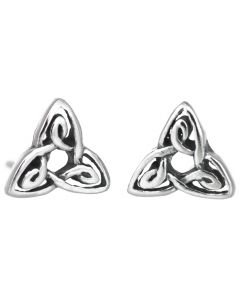 Sterling Silver Triquetra Trinity Knot Celtic Stud Earrings