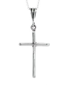 Sterling Silver Thin Plain Cross Necklace