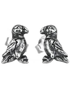 Sterling Silver Small Puffin Stud Earring