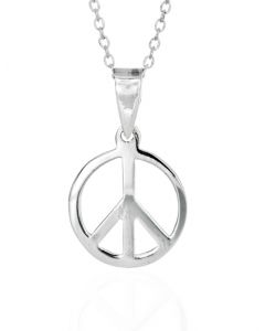 Sterling Silver Peace Sign Necklace