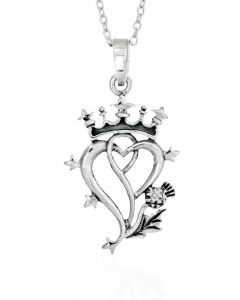 Sterling Silver Luckenbooth and Thistle Charm Necklace