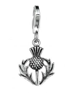 Sterling Silver Thistle Celtic Clip On Charm