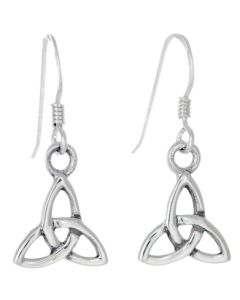 Sterling Silver Celtic Triquetra Small Drop Earrings