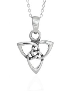 Sterling Silver Triquetra Celtic Knot Pendant Necklace