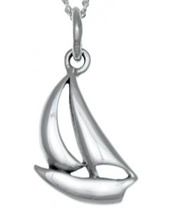 Sterling Silver Sail Boat Yacht Charm Necklace