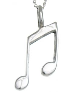 Sterling Silver Large Musical Note Pendant