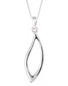 Sterling Silver Open Leaf Shape Necklace