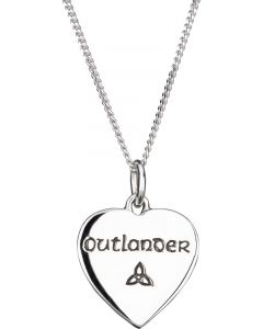 Outlander Heart Celtic Necklace crafted from 925 Sterling Silver 