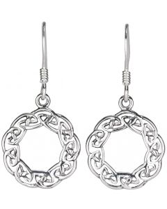 Round Celtic knotwork  Sterling Silver  earring