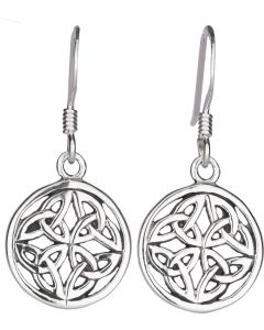 Round celtic Triquetra drop earrings 