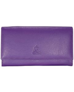 Genuine leather flapover purse with 11 credit card slots and RFID protection built in. 