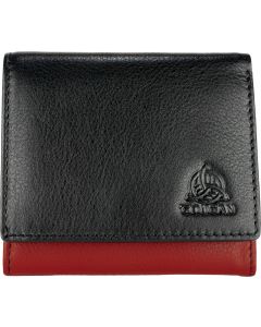 Leather bi fold two tone  RFID  purse 