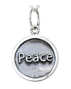 Sterling Silver 'PEACE' Pendant