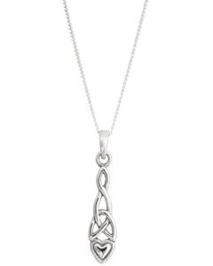 Sterling Silver Celtic Heart Pendant Necklace