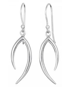 Sterling Silver Open Curved Drop Earrings