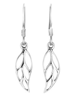 Sterling Silver Leaf cut out Drop Earrings