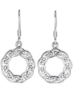 Round Celtic knotwork  Sterling Silver  earring