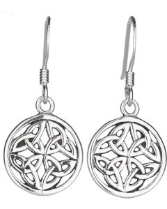 Round celtic Triquetra drop earrings 