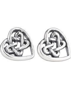 sterling silver celtic heart stud earring 