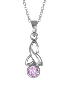 October Birthstone Charm  Necklace crafted from 925 Sterling Silver
