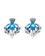 Sterling Silver Thistle December Birthstone Stud Earrings