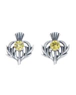 Sterling Silver Thistle November Birthstone Stud Earrings