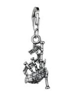 Sterling Silver Bagpipes Clip On Charm