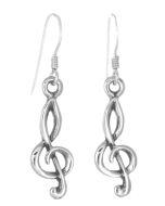 Sterling Silver Treble Clef Drop Earring