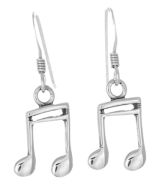 Sterling Silver Musical Note Drop Earring
