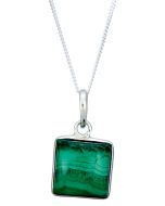 Sterling Silver Malachite Pendant Necklace