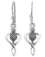Highly Polished Scottish Thistle Drop Earrings