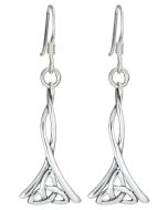 Sterling Silver twisted wire, trinity knot earring