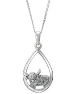 Sterling Silver Highland Cow Necklace
