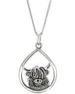 Sterling Silver Highland Cow Necklace