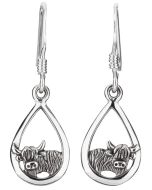 Sterling Silver Highland Cow Earrings