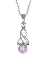October Birthstone Charm  Necklace crafted from 925 Sterling Silver